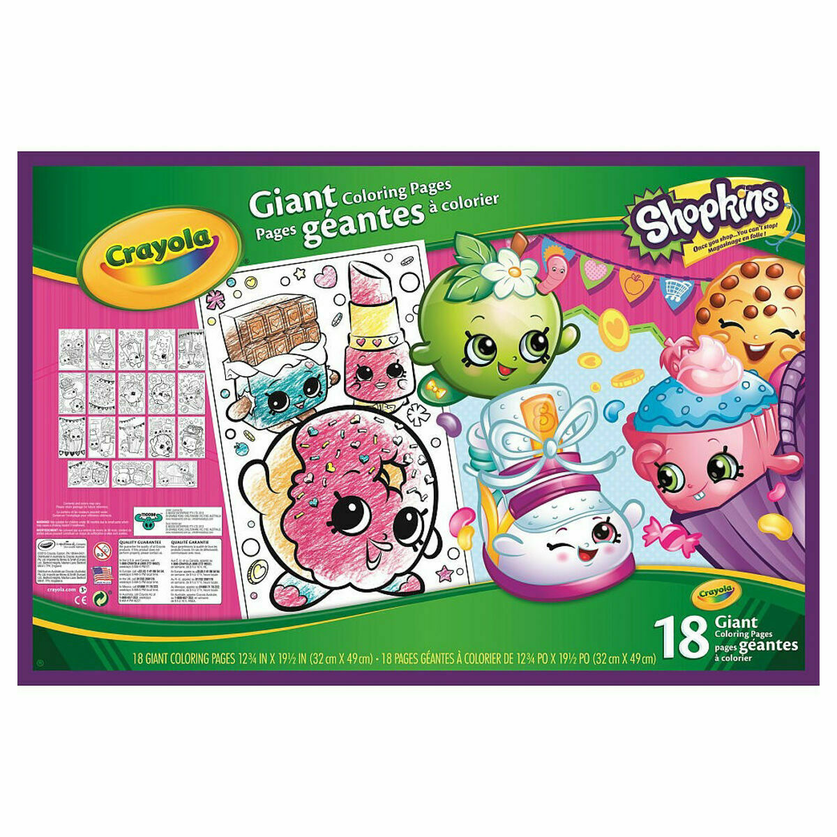 CRAYOLA CUADERNO GIGANTE P/COLOREAR SHOPKINS 18 PÁG. REF.: 2524