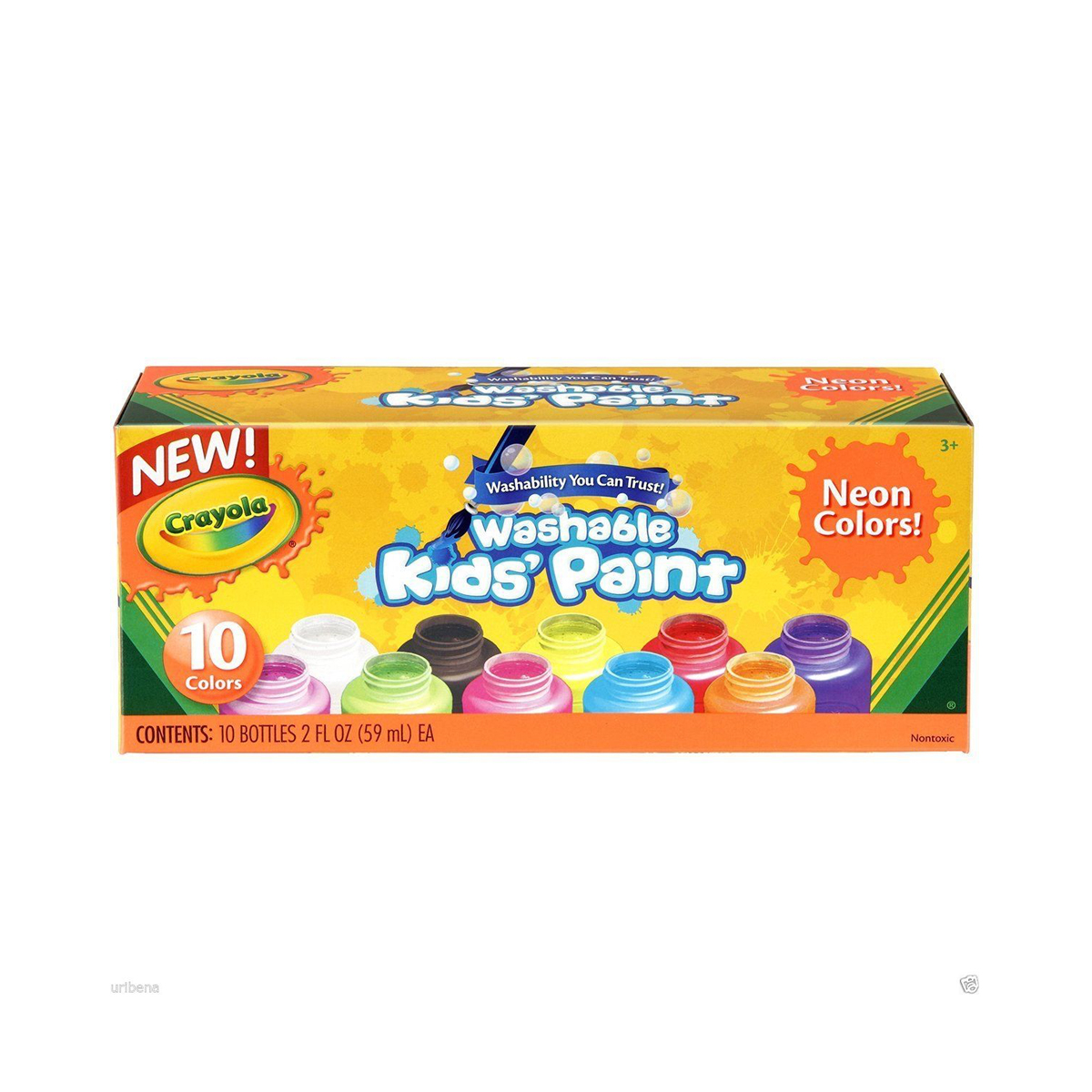 CRAYOLA Tempera Neon 10 Colores Lavable p/ niños Ref. 3904