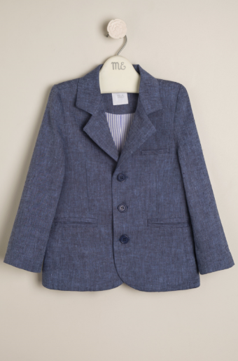 blazer de lino azul