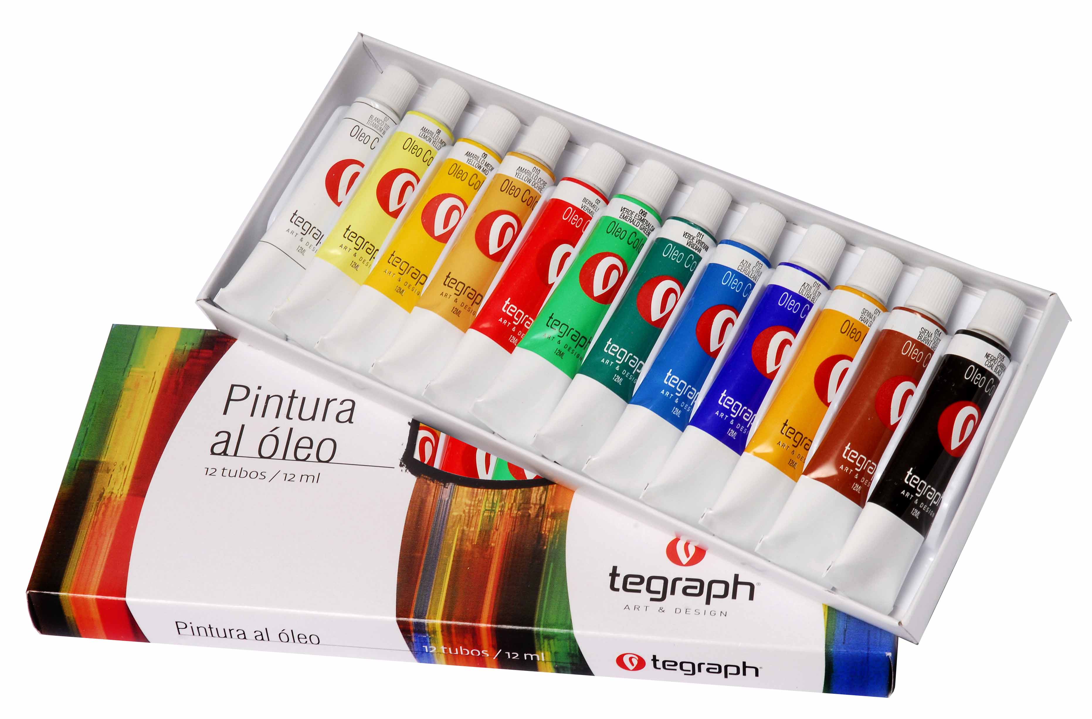 Pintura al Óleo Tegraph de 12 Colores x12ml 12ub