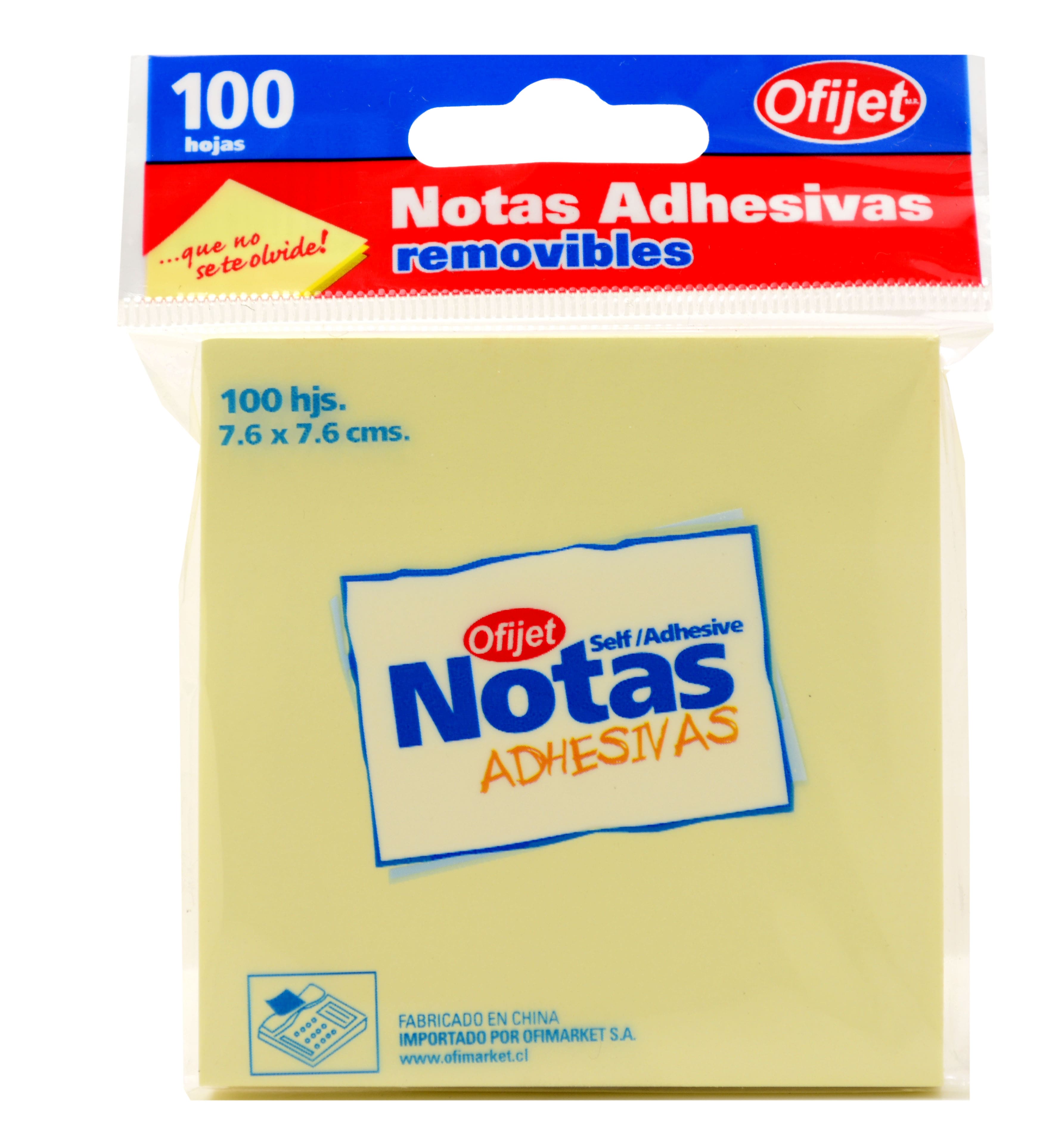 NOTA ADHES 7.6X7.6CM 100HJ2UB VARIOS COLORES