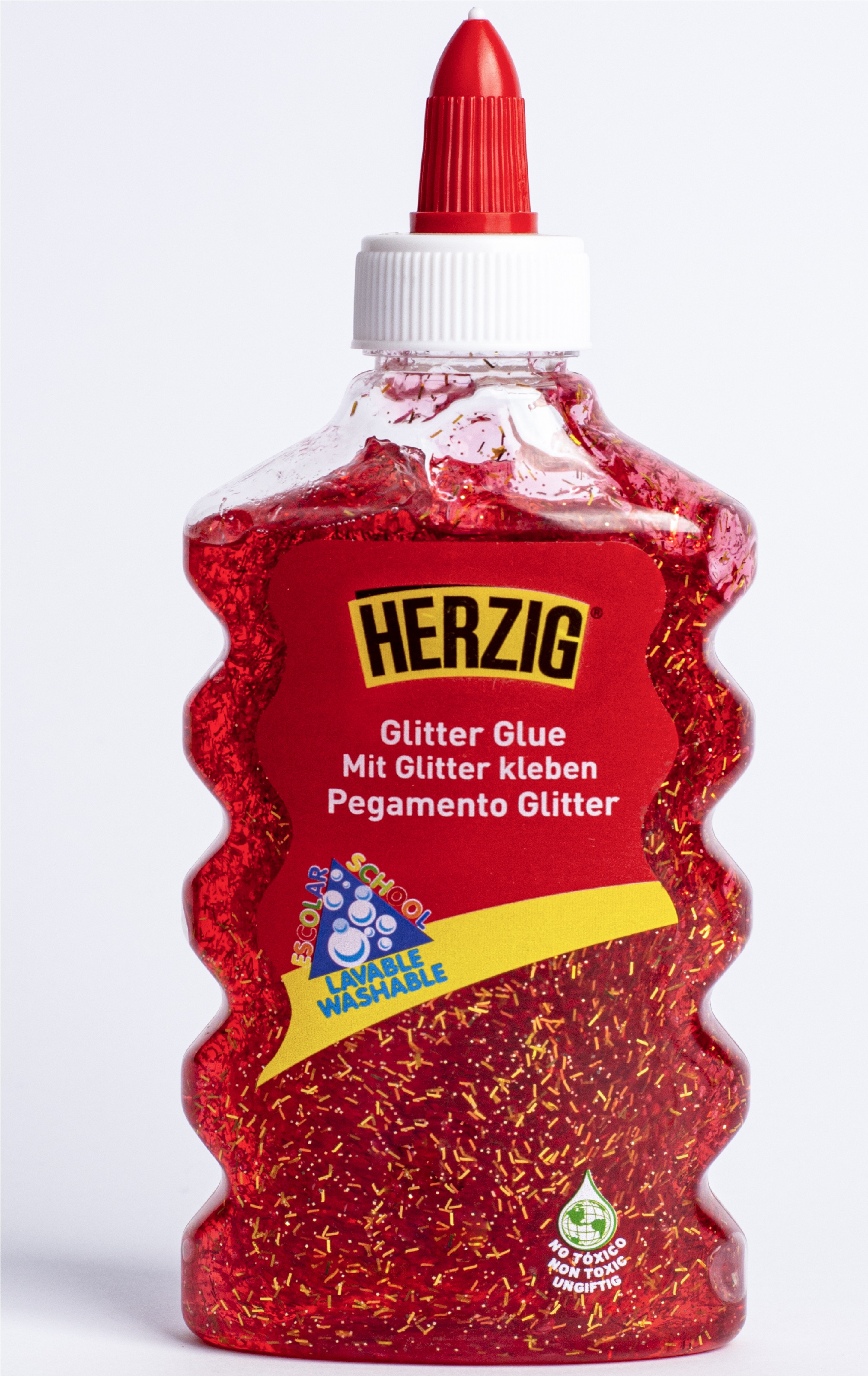 GLITTER GLUE ROJO 185ML 24UB