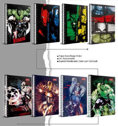 Cuaderno Univ. Álamo T/D c/Sticker - 96H - 1 Raya - Avengers