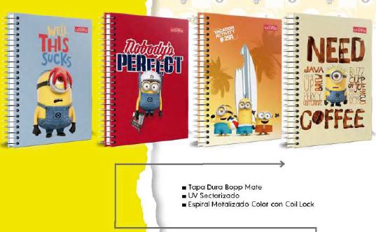 Cuaderno Univ. Álamo T/D c/sticker - 96H - 1 Raya - Minions