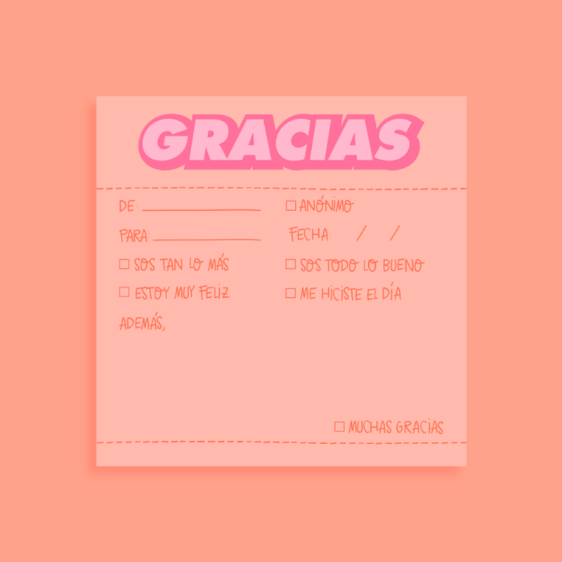 Notas adhesivas - "Gracias"