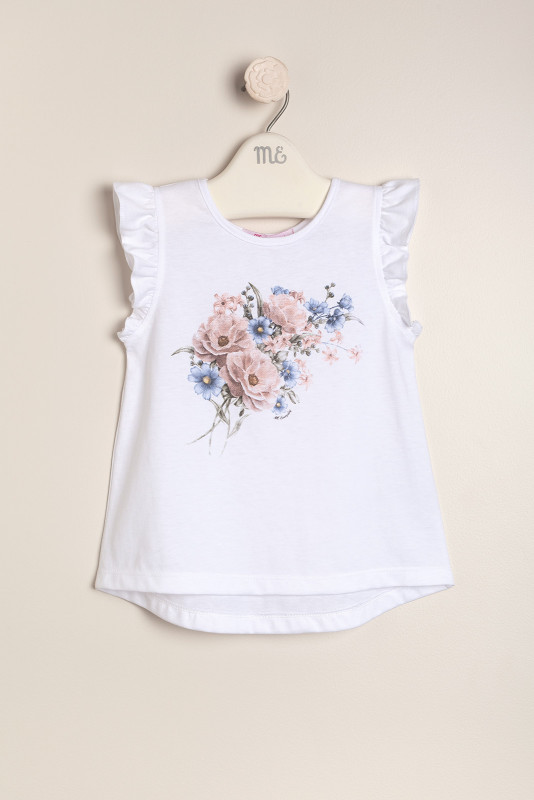 Remera estamp floral blanca