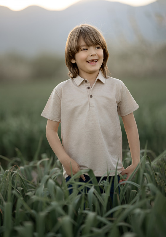 Remera polo soft beige