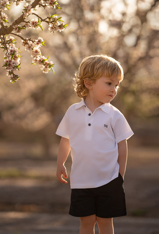 Remera polo  blanca