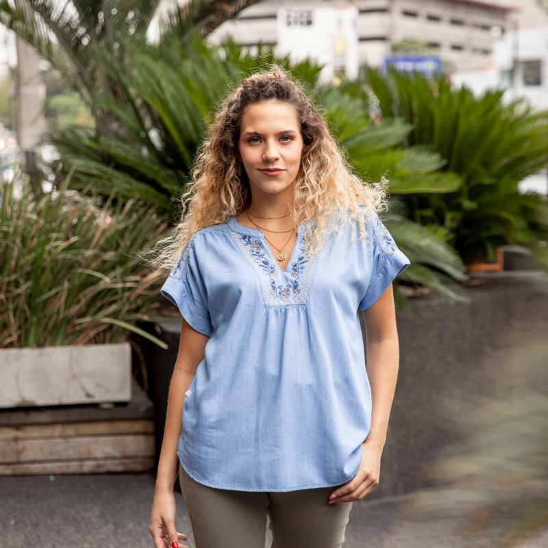 Blusa de jeans mujer online