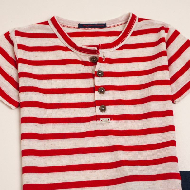 remera lino paul roja