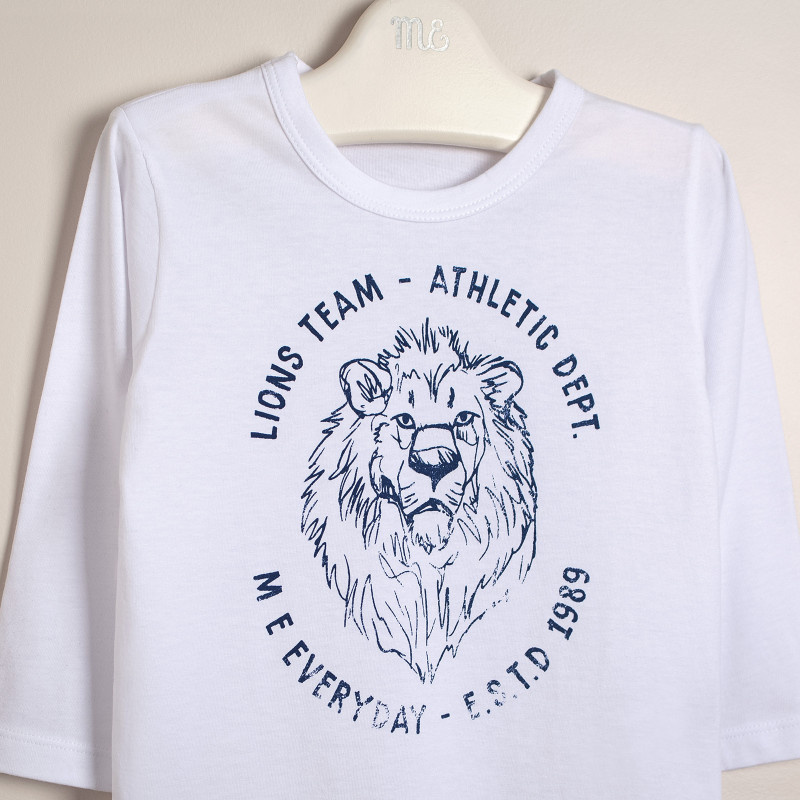 Remera estamp leon blanco