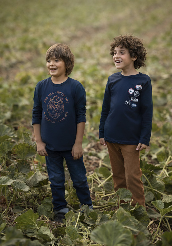 remera estamp escudos azul