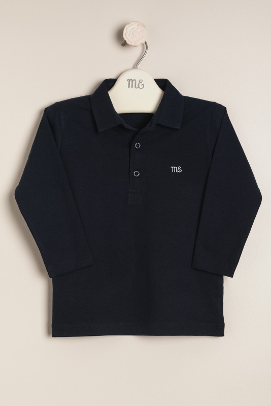 remera polo basica azul