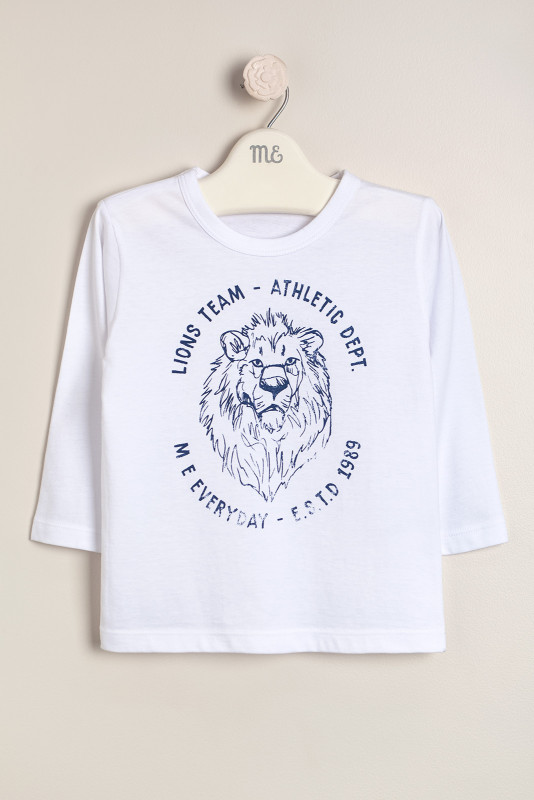 Remera estamp leon blanco