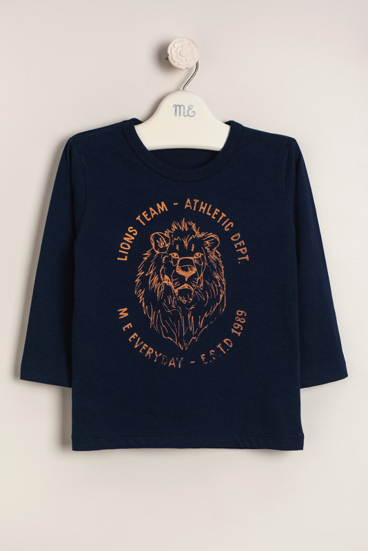 Remera estamp leon azul