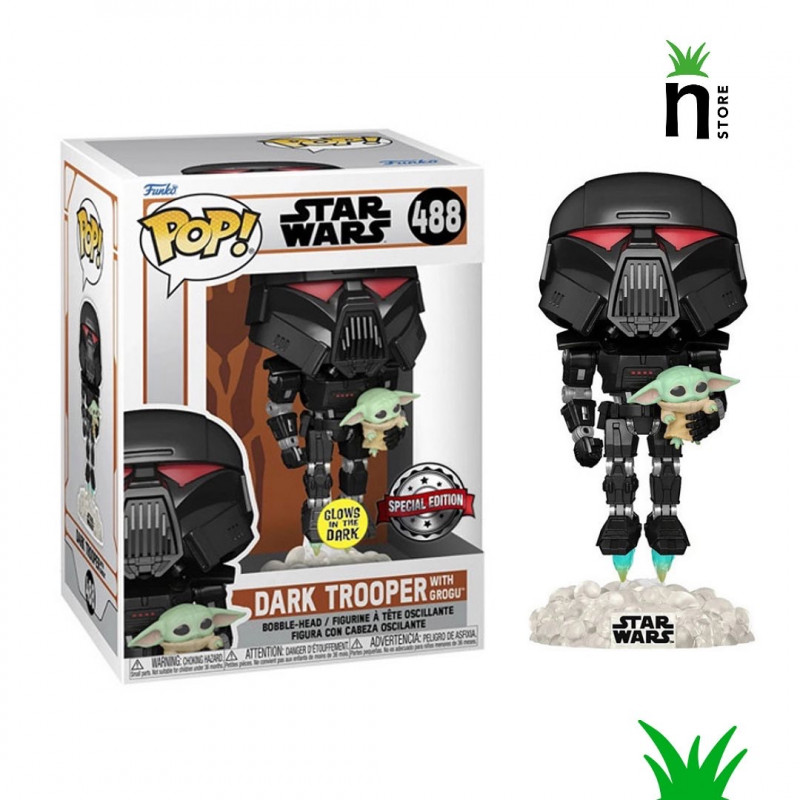 • Funko POP! Star Wars The Mandalorian: Dark Trooper with Grogu 488.