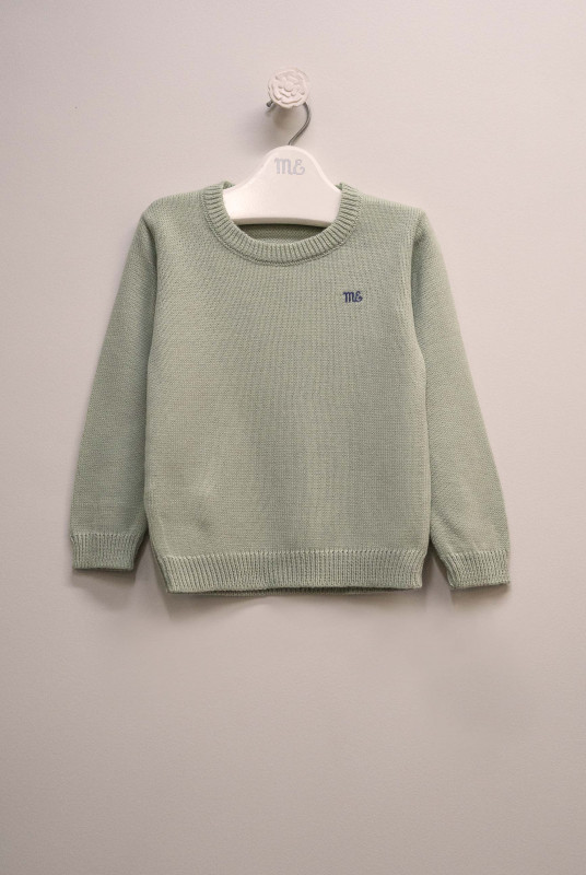 sweater basico con logo verde