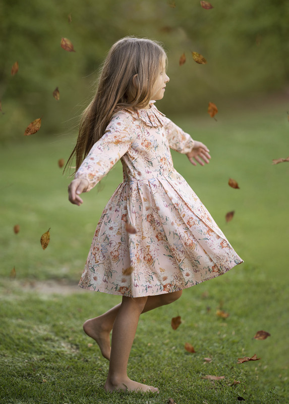 Vestido con cuello de liberty Anna