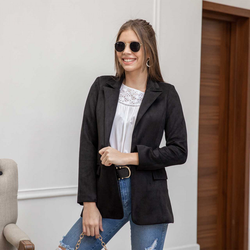 Blazer Negro  Gamuzado Cod. 1220138