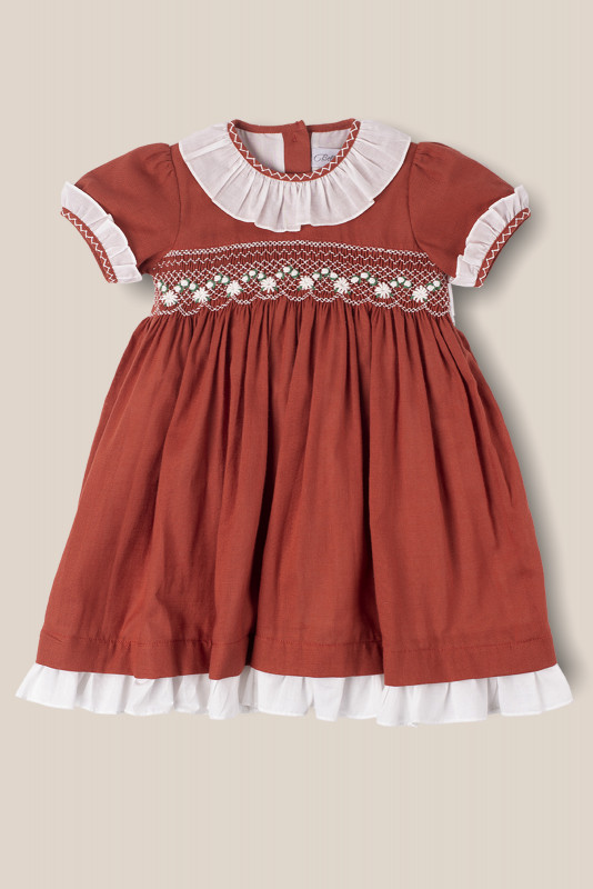 Vestido smock coral