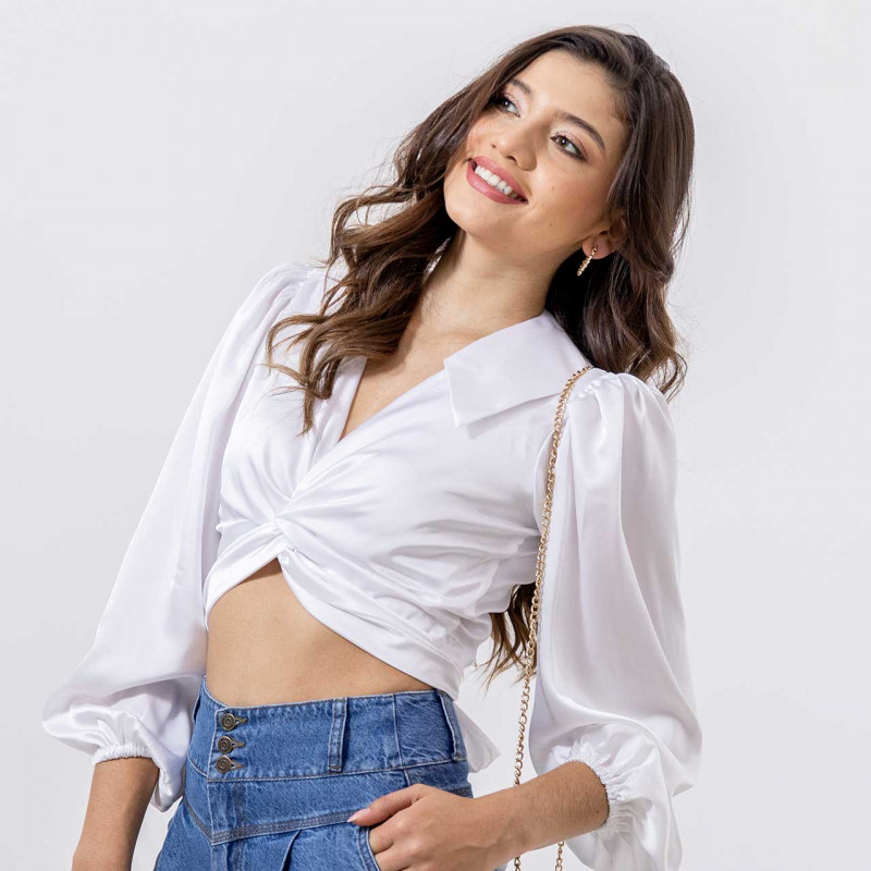 Camisa Crop Top Blanco Cod. 7220264