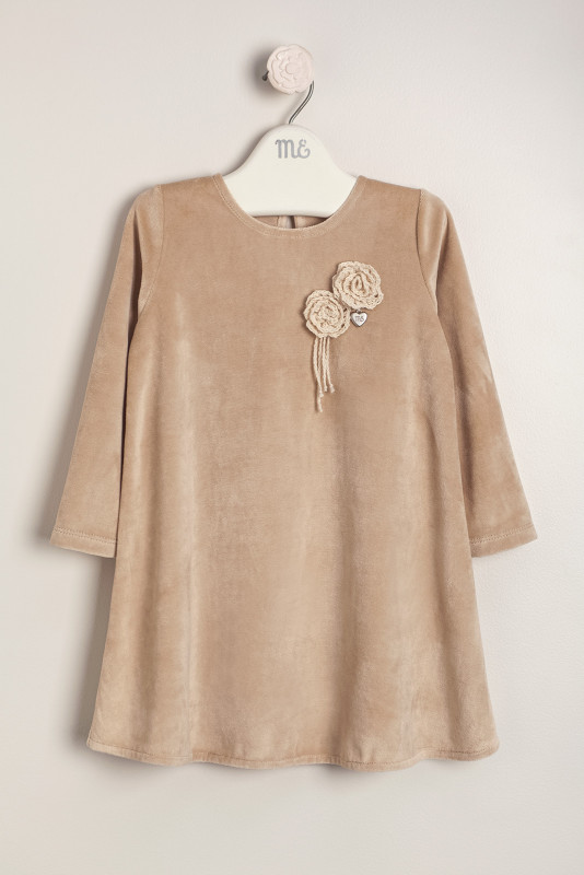 vestido de plush Chiara beige