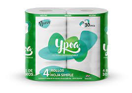 Papel higiénico Ypoa verde (paquete de 4 unidades)