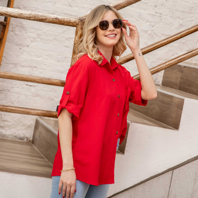 Camisa Oversize Rojo Cod. 7220256