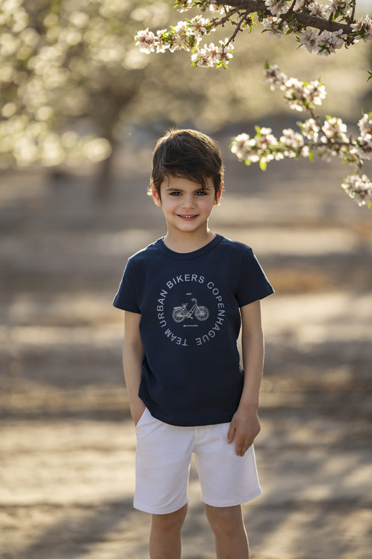 remera estampada bici azul