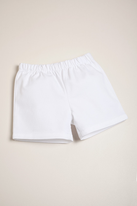 short de poplin blanco