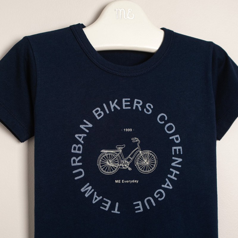 remera estampada bici azul