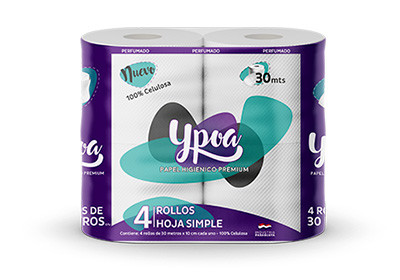 Papel higiénico Ypoa lila (paquete de 4 unidades)