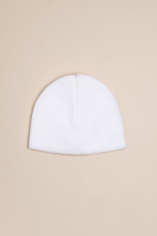 gorro tejido de algodon blanco