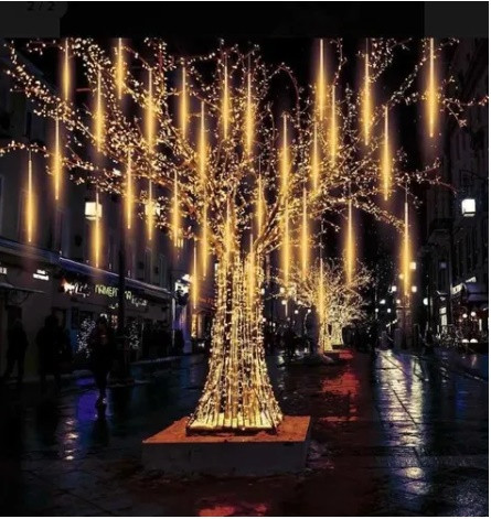 LUCES TUBO CALIDAS  METEORO NAVIDEÑAS