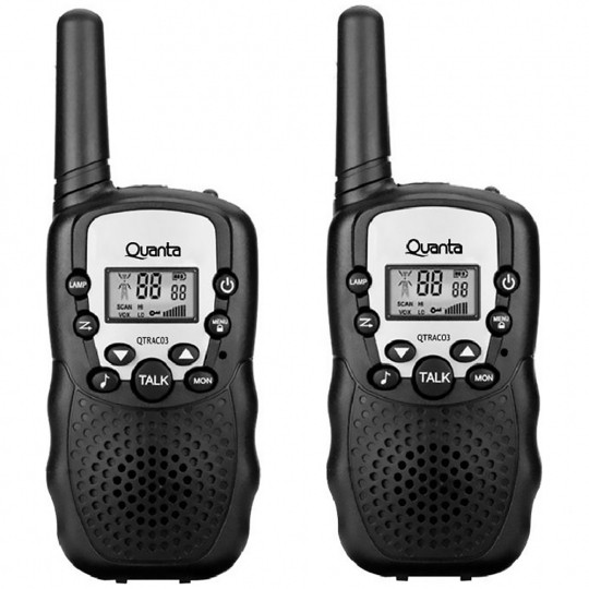 Walkie Talkie Quanta QTRAC03 Hasta 3KM/Pila AA - Negro