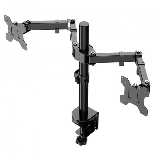 Soporte Doble para Monitor Klip KPM-310 13"a 32" hasta 8Kg / 90° - Negro ( de mesa)