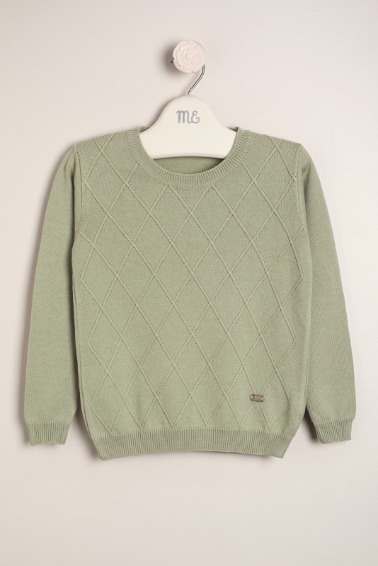 sweater algodon con rombos verde