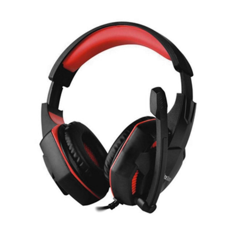 Headset Satellite AE-363UR de 40mm con Audio 7.1/USB/Micrófono - Negro/Rojo