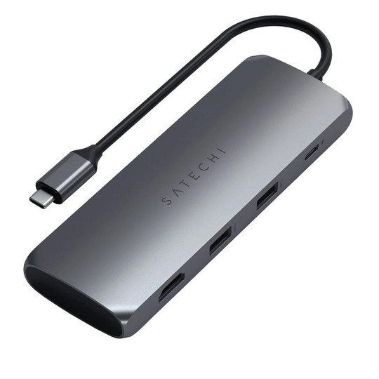 Hub USB-C Satechi Hybrid W/SSD Enclosure ST-UCHSEM con USB-A/USB-C/HDMI/SSD - Space Gray