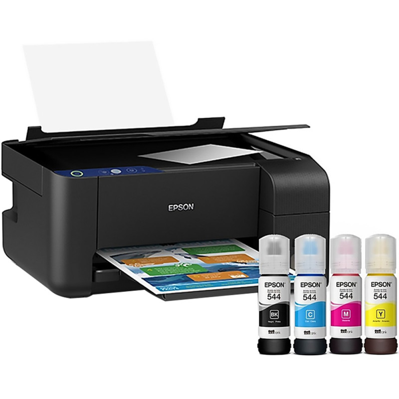 Impresora Multifuncional Epson EcoTank L3210 3 en 1/Bivolt - Negro