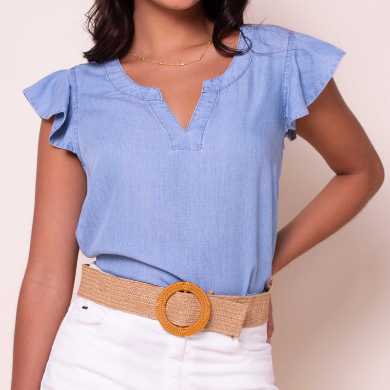 Blusa Jeans c/ Volados Cod. 1220670