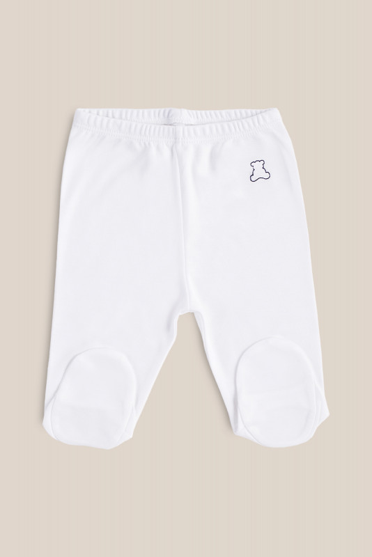 pantalon logo con pie blanco/az