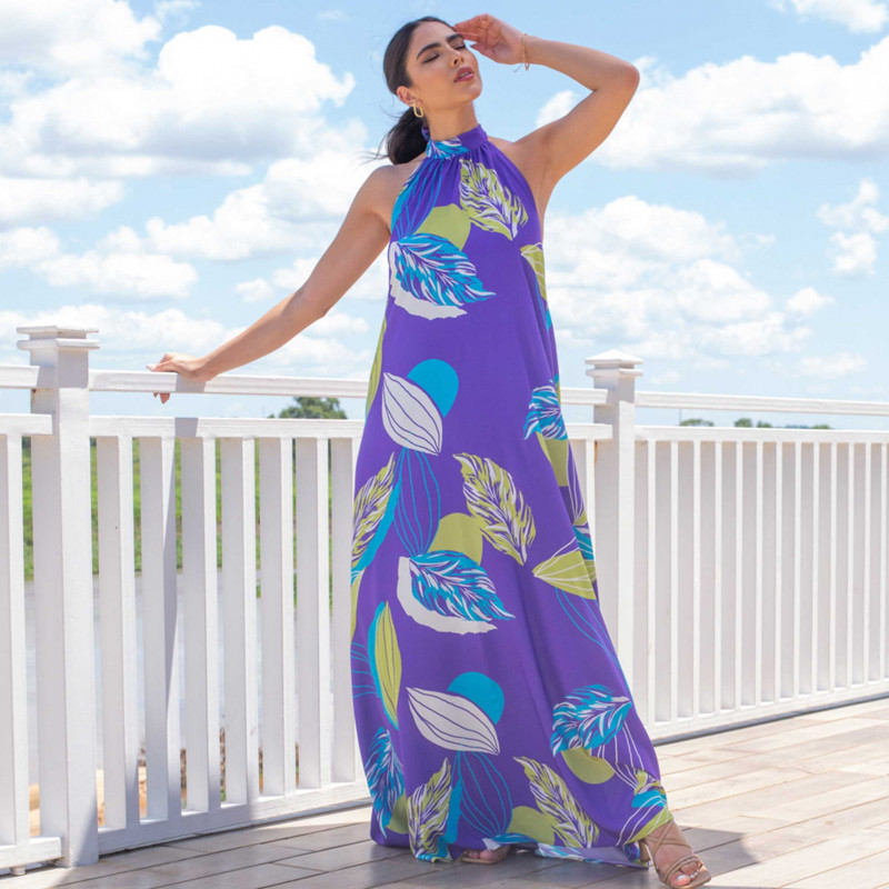 Vestido Largo Escote Halter Cod. 222534
