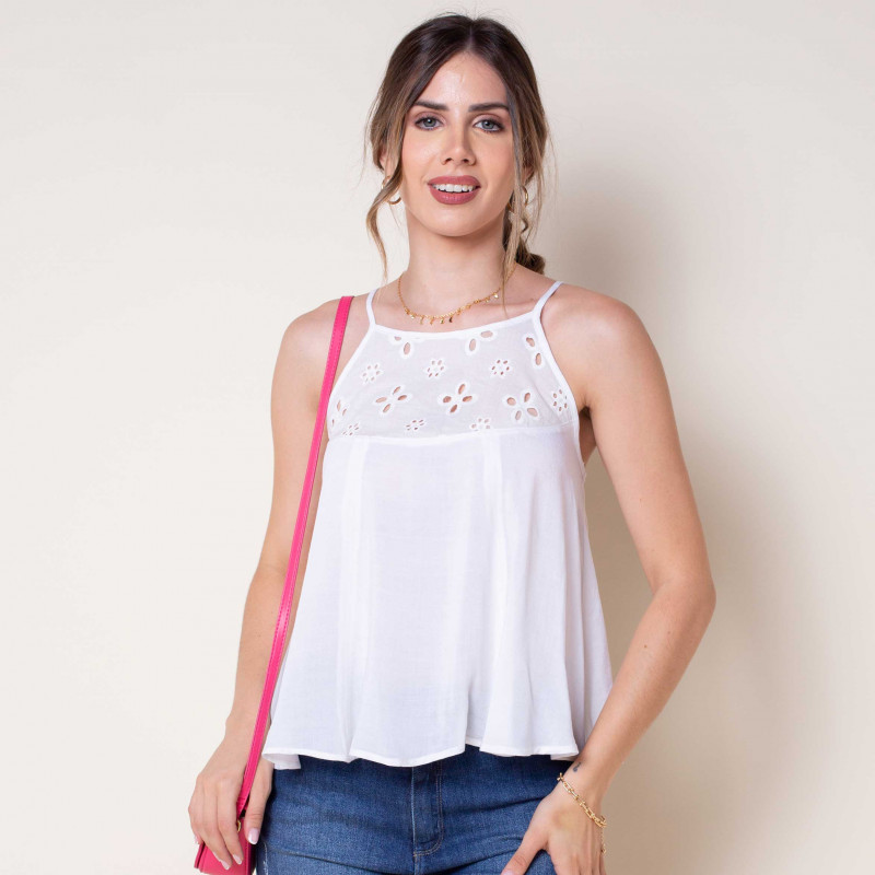 Blusa Solera con Broderie  Cod. 6220033