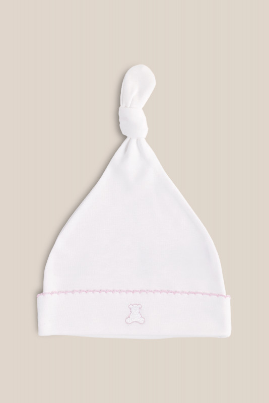 gorro logo blanco/rosa