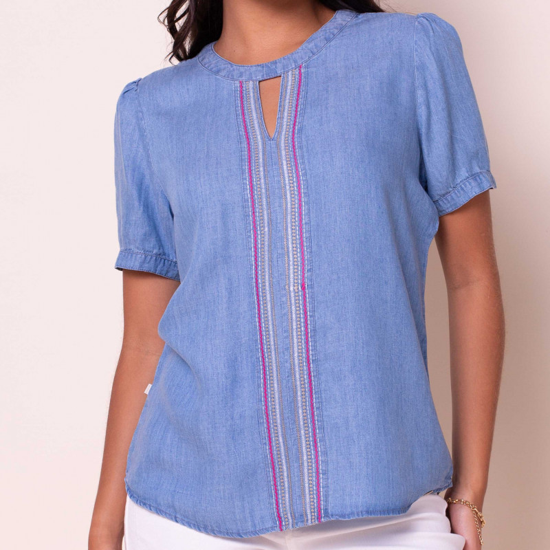 Blusa Jeans Bordada Cod. 1220429