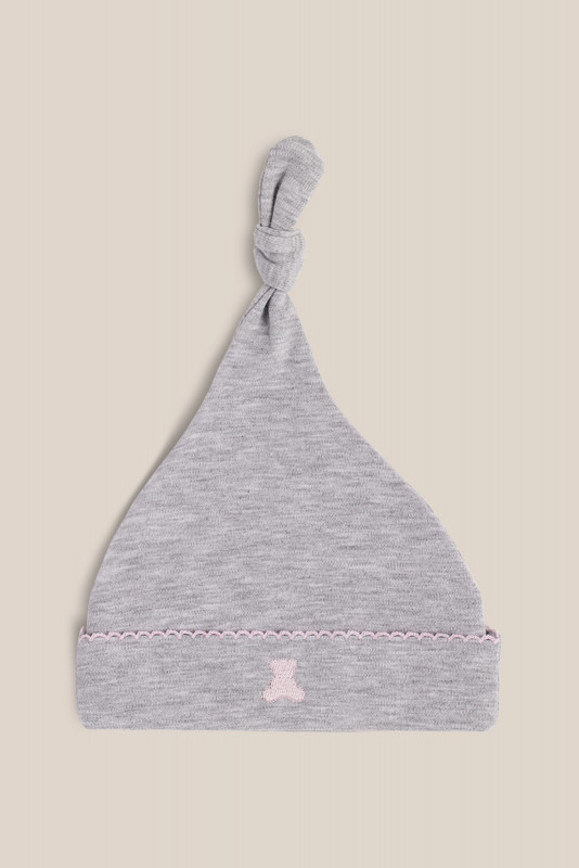 gorro logo gris/rosa