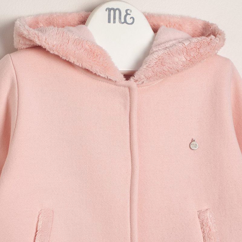 campera de frisa y pielcita rosa