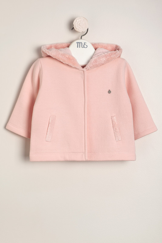 campera de frisa y pielcita rosa