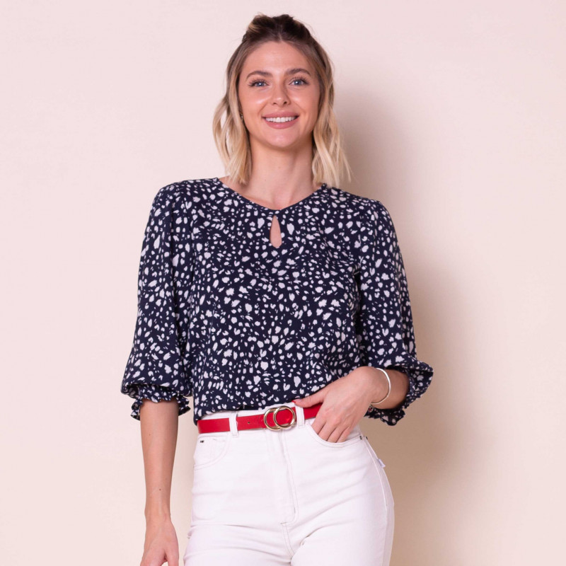 Blusa Estampada M. 3/4 Cod. 7230057